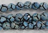 CAG6163 15 inches 14mm faceted round tibetan agate gemstone beads