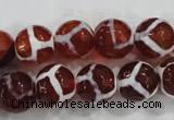 CAG6202 15 inches 12mm faceted round tibetan agate gemstone beads