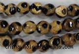 CAG6208 15 inches 14mm faceted round tibetan agate gemstone beads