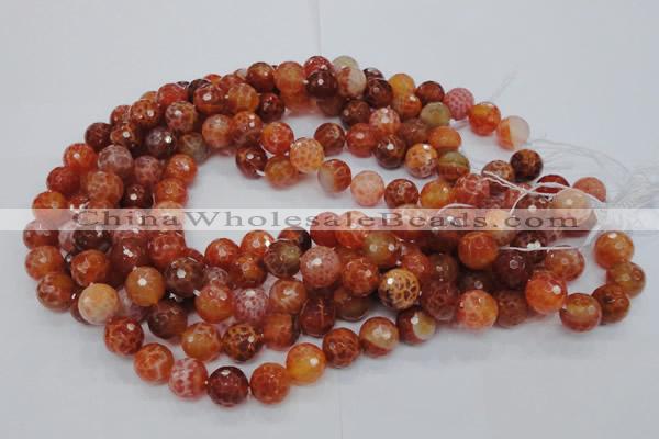 CAG621 15.5 inches 10mm faceted round natural fire agate beads