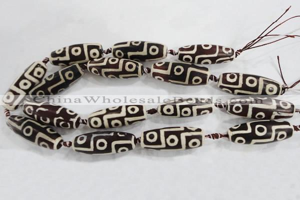 CAG6217 15 inches 15*40mm rice tibetan agate gemstone beads