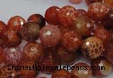 CAG622 15.5 inches 12mm faceted round natural fire agate beads