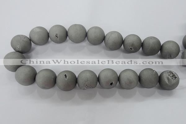 CAG6228 15 inches 20mm round plated druzy agate beads wholesale