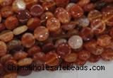 CAG629 15.5 inches 8mm coin natural fire agate beads wholesale