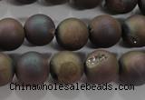 CAG6293 15 inches 10mm round plated druzy agate beads wholesale