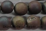 CAG6296 15 inches 16mm round plated druzy agate beads wholesale