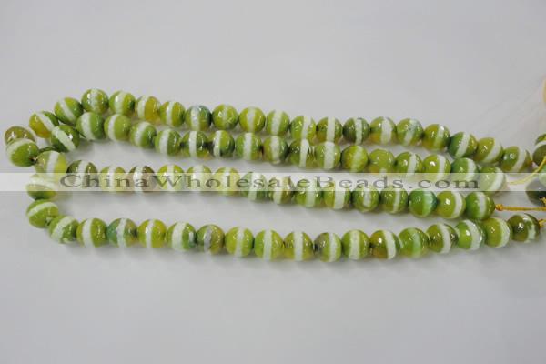CAG6360 15 inches 12mm faceted round tibetan agate gemstone beads