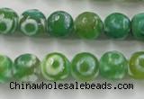 CAG6391 15 inches 8mm faceted round tibetan agate gemstone beads