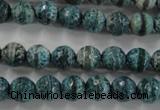 CAG6406 15 inches 8mm faceted round tibetan agate gemstone beads