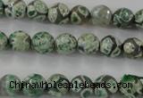 CAG6412 15 inches 14mm faceted round tibetan agate gemstone beads