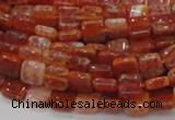 CAG643 15.5 inches 8mm square natural fire agate beads wholesale