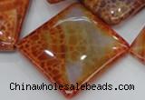 CAG648 15.5 inches 40*40mm rhombic natural fire agate beads