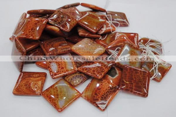 CAG648 15.5 inches 40*40mm rhombic natural fire agate beads