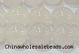 CAG6504 15.5 inches 12mm round Brazilian white agate beads