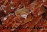 CAG651 15.5 inches 14*14mm faceted square natural fire agate beads
