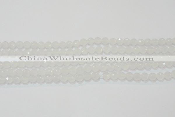 CAG6511 15.5 inches 6mm faceted round Brazilian white agate beads