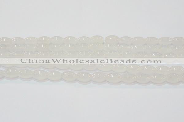 CAG6525 15.5 inches 8*12mm rice Brazilian white agate beads