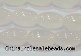 CAG6526 15.5 inches 10*14mm rice Brazilian white agate beads