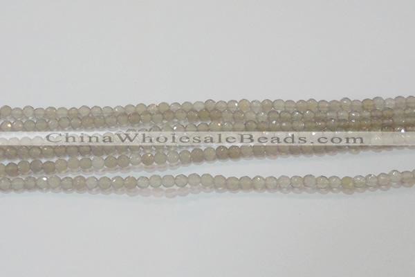 CAG6535 15.5 inches 4mm faceted round Brazilian grey agate beads