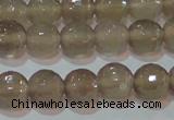 CAG6537 15.5 inches 8mm faceted round Brazilian grey agate beads