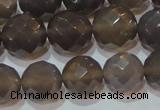 CAG6538 15.5 inches 14mm faceted round Brazilian grey agate beads