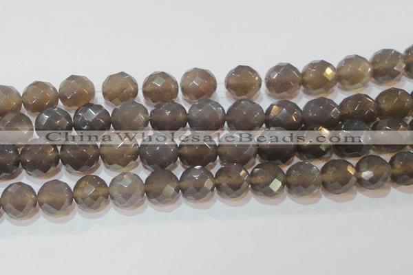 CAG6540 15.5 inches 18mm faceted round Brazilian grey agate beads