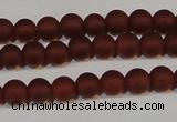 CAG6551 15.5 inches 5mm round matte red agate beads wholesale