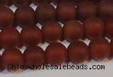 CAG6553 15.5 inches 7mm round matte red agate beads wholesale