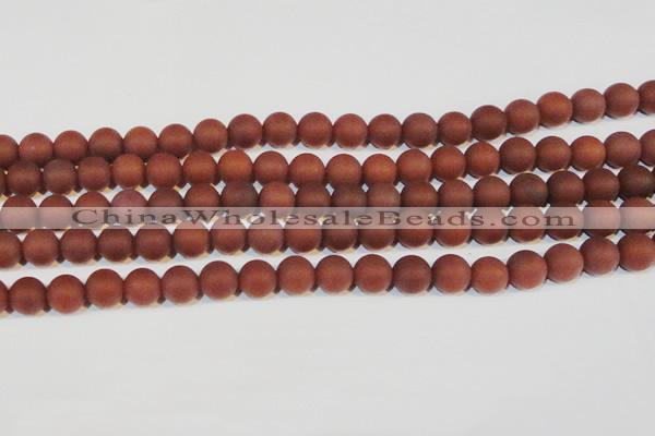 CAG6554 15.5 inches 8mm round matte red agate beads wholesale