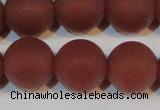 CAG6559 15.5 inches 18mm round matte red agate beads wholesale