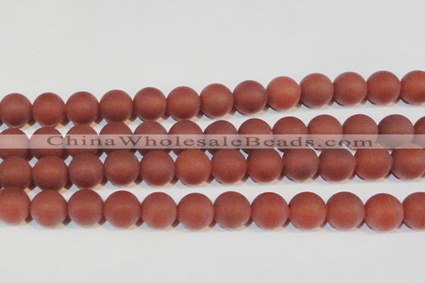 CAG6559 15.5 inches 18mm round matte red agate beads wholesale