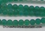 CAG6566 15.5 inches 4mm round matte green agate beads wholesale