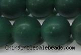 CAG6572 15.5 inches 14mm round matte green agate beads wholesale