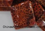 CAG658 15.5 inches 30*30mm faceted rhombic natural fire agate beads