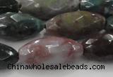 CAG6580 15.5 inches 11*25mm faceted rice Indian agate beads