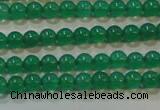 CAG6601 15.5 inches 2mm round green agate gemstone beads