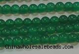 CAG6602 15.5 inches 3mm round green agate gemstone beads