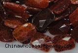 CAG662 15.5 inches 13*18mm faceted rectangle natural fire agate beads