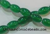 CAG6623 15.5 inches 8*12mm rice green agate gemstone beads