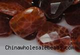 CAG664 15.5 inches 18*25mm faceted rectangle natural fire agate beads