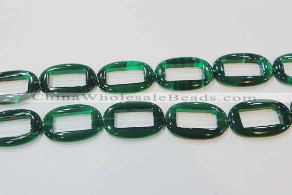 CAG6646 15.5 inches 25*38mm oval green agate gemstone beads