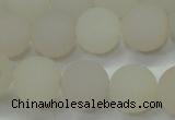 CAG6681 15 inches 10mm round white pilates agate beads