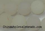 CAG6682 15 inches 12mm round white pilates agate beads