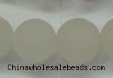 CAG6684 15 inches 16mm round white pilates agate beads