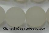 CAG6685 15 inches 18mm round white pilates agate beads