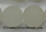 CAG6686 15 inches 18mm round white pilates agate beads