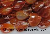 CAG670 15.5 inches 13*18mm faceted flat teardrop natural fire agate beads