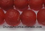 CAG6702 15 inches 12mm round red pilates agate beads