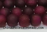 CAG6710 15 inches 8mm round plum pilates agate beads