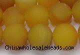 CAG6720 15 inches 8mm round yellow pilates agate beads